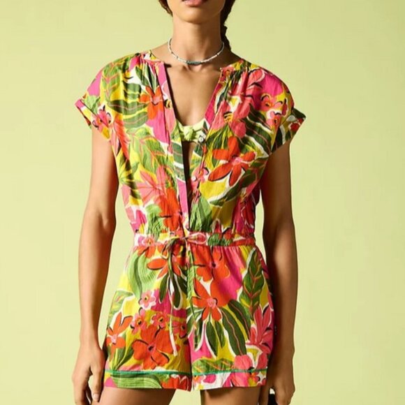 NWT Anthropologie Velvet by Graham & Spencer Pam Printed Romper - Picture 1 of 7